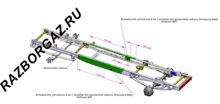 Вставки для удлинения 4.2 м с заходом под кабину